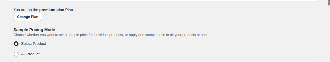 Sample Pricing Mode Screenshot