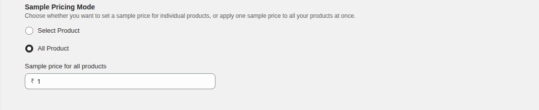 Global Sample Price Screenshot