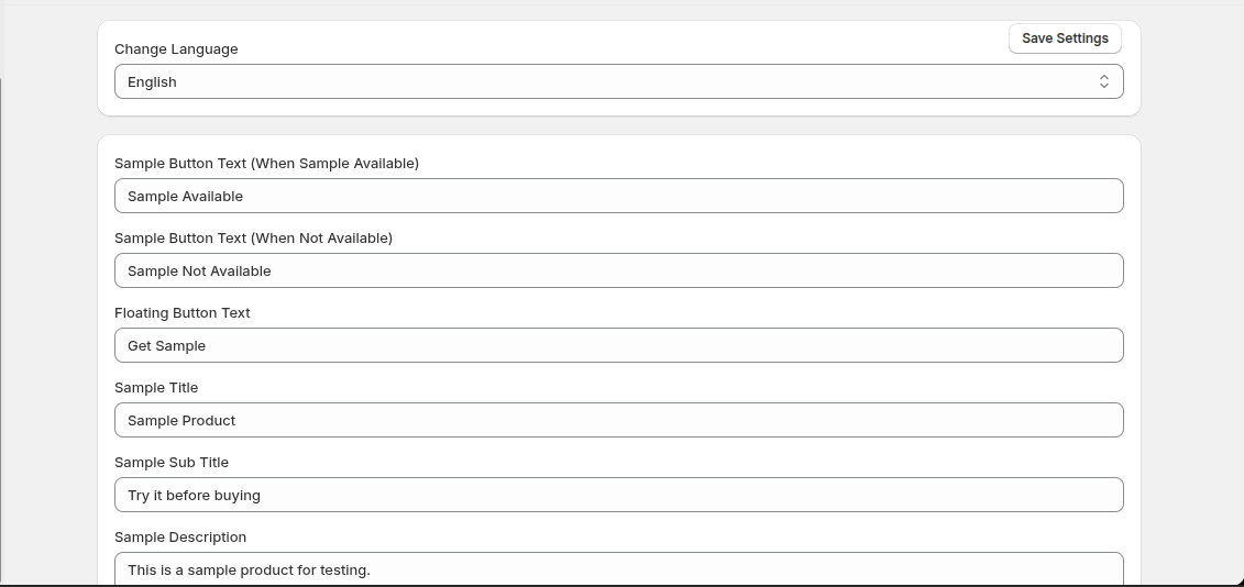 Settings Page Part 1