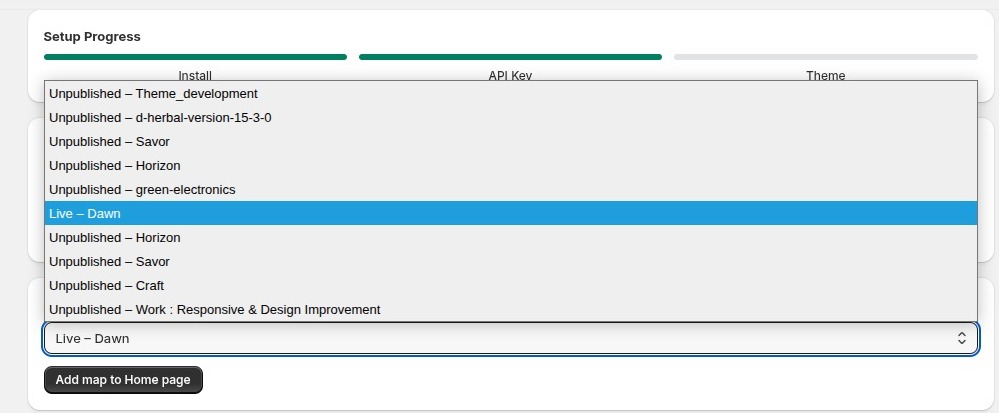 Theme Selection Dropdown