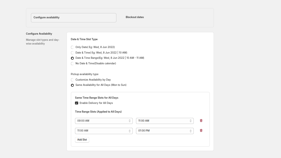 Delivery Availability