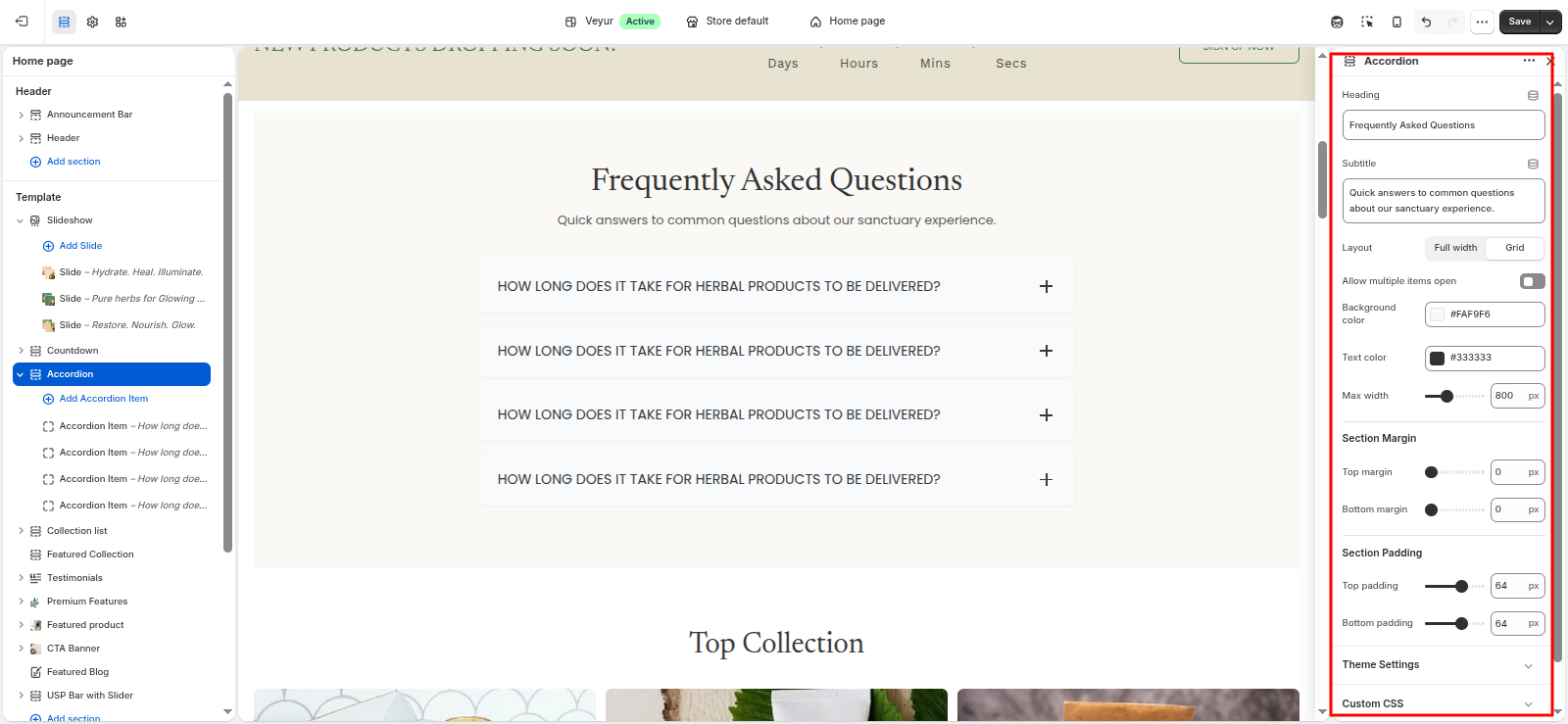 Accordion Screenshot