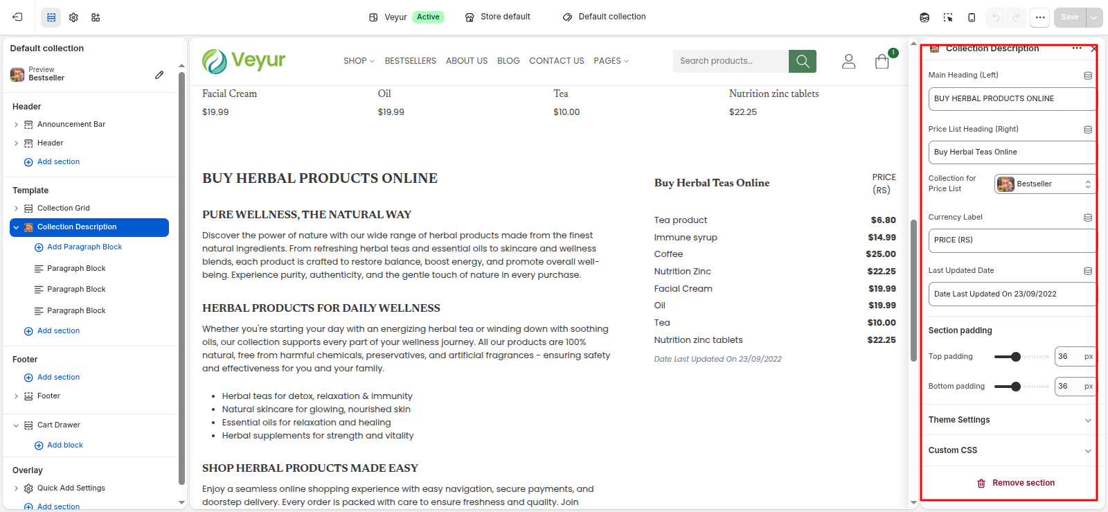Collection Description Screenshot