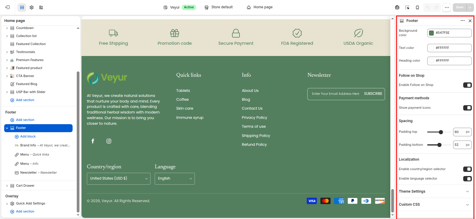 Footer Screenshot