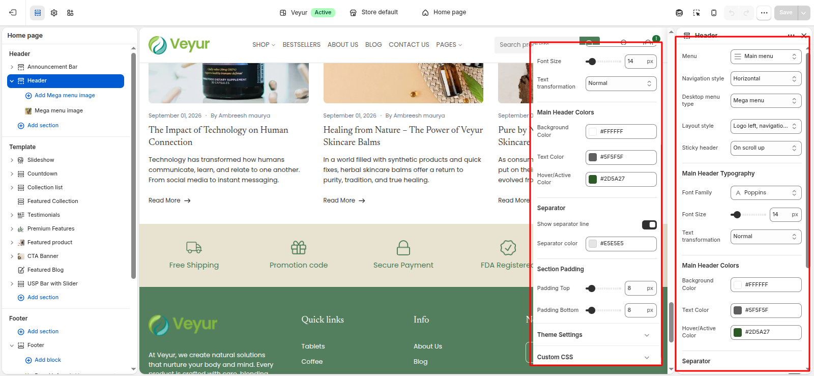 Header Screenshot