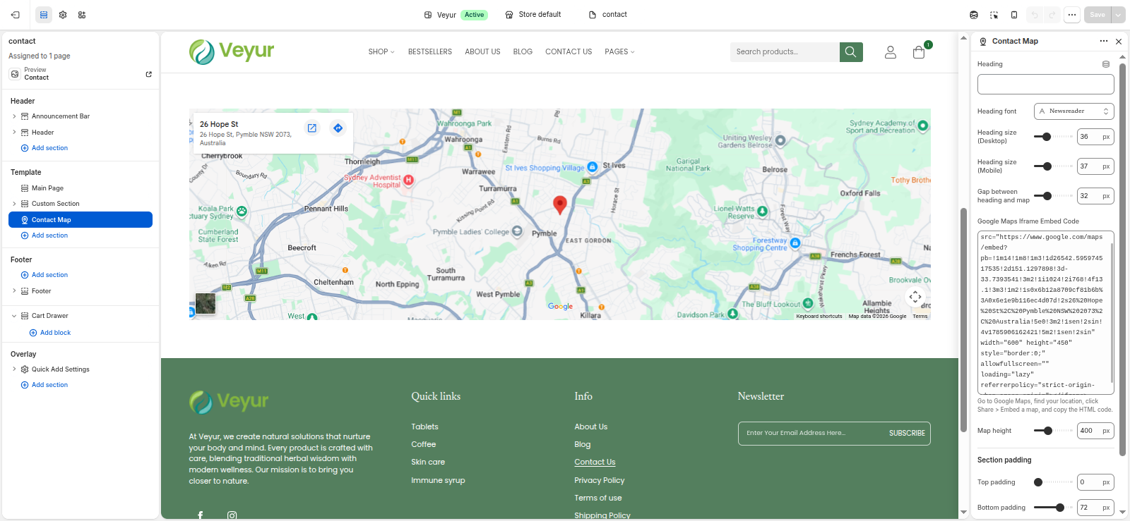 Contact Map Screenshot